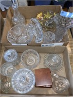 2 boxes of clear glass annsd fostoria