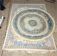 Light Blue and Cream Area Rugs