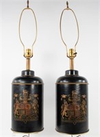 Pair of Tea Canister Tole Lamps