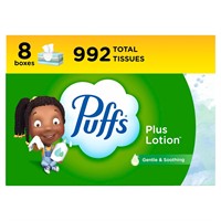 Puffs Plus Lotion Facial Tissues, 8 Family Boxes,