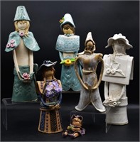 Group of Art Pottery Figural Sculptures of Ladies