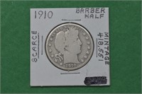 1910 Liberty Head Barber Half Dollar