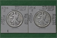 2 - 1916-S Walking Liberty Half Dollars