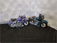 Ceramic Motorcycle salt & pepper shakers
