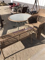 Patio set(table, 6 chairs, love seat,)