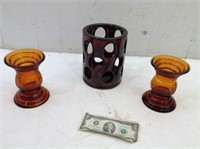 (3) Nice Candle Holders    All New Items