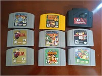 LOT DEAL OF NINTENDO 64 GAME CARTRIDGES 9 TOTAL