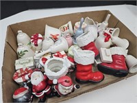 Lot of Christmas Figurines, Boots, Bells