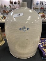 6 gallon stoneware jug 18”.