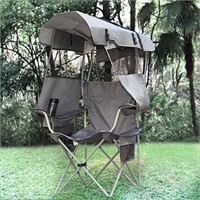 Huskfirm Camping Chair with Canopy Shade, Gray