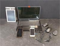 HP LAPTOP, 2- IPHONES  & MORE