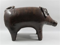 Abercrombie & Fitch Leather Pig Footstool c.1960s