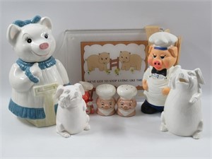 Assorted Kitchen & Chef Pig Themed Decor Lot (7)