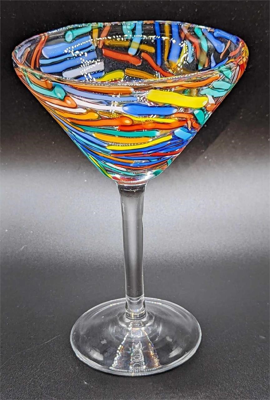 Glass Confetti Martini Glasses D