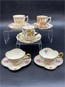 (10) demitasse (small chip noted on Doulton cup)