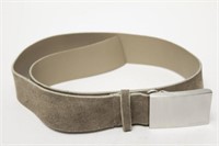 Chanel Suede Belt w Aluminum Buckle, Vintage
