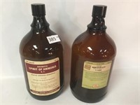 Pair of 2 - 1 gal Amber Jugs, Empty