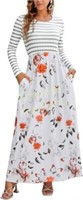 Simplee Women's Sleeveless Floral Maxi Dress  LG.