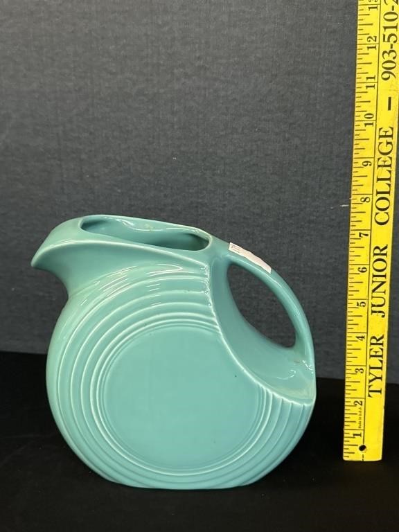 Vintage Turquoise Fiesta Water Ball Pitcher