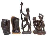 (4) AFRICAN CARVED WOOD TRIBAL FIGURES