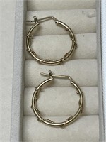 14k Gold 3/4" Braided Hoops Illegible Marks But Te
