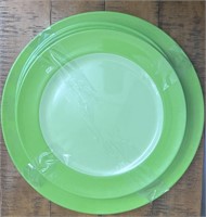 Plastic plates. Great for entertaining in the