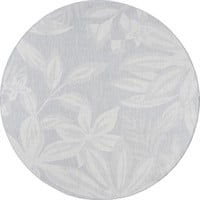R721 Tayse Rugs Eco Floral Gray 8 Ft. Round
