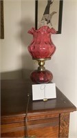 Antique Red Hurricane Lamp Electric BR1
