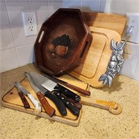 Lot of Knives & Cutting Boards