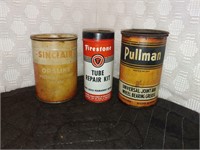 Lot of 3 Vintage metal cans