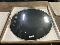 LARGE SILVER FRAMED ROUND MIRROR ***APPEARS