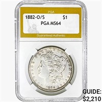 1882-O/S Morgan Silver Dollar PGA MS64
