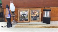 Emergency light, muppet pictures, oil lamp, lava