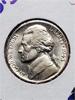 BU Silver 1943 Jefferson Nickel
