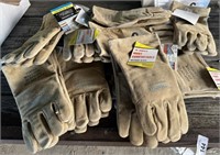 9 Pair New Leather Welding Gloves