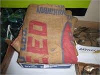 Vintage dough boy burlap bags