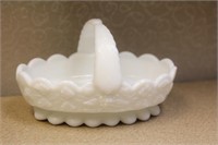 West Moreland Company Milk Glass Basket