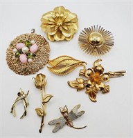 (U) Goldtone Brooches and Pendant (7.5" long)