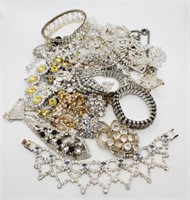 (U) Rhinestone and White Crystal Jewelry -