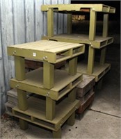 (3) 49" x 49" painted pallets on legs, and