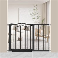 Black Wide Baby Gate with Door-Walk Through Baby G