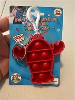Push Pop Squishers Keychain Clip RED LOBSTER