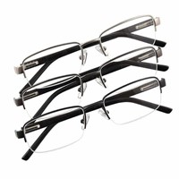 Rimless Metal Reading Glasses, 3-Pack +2.00