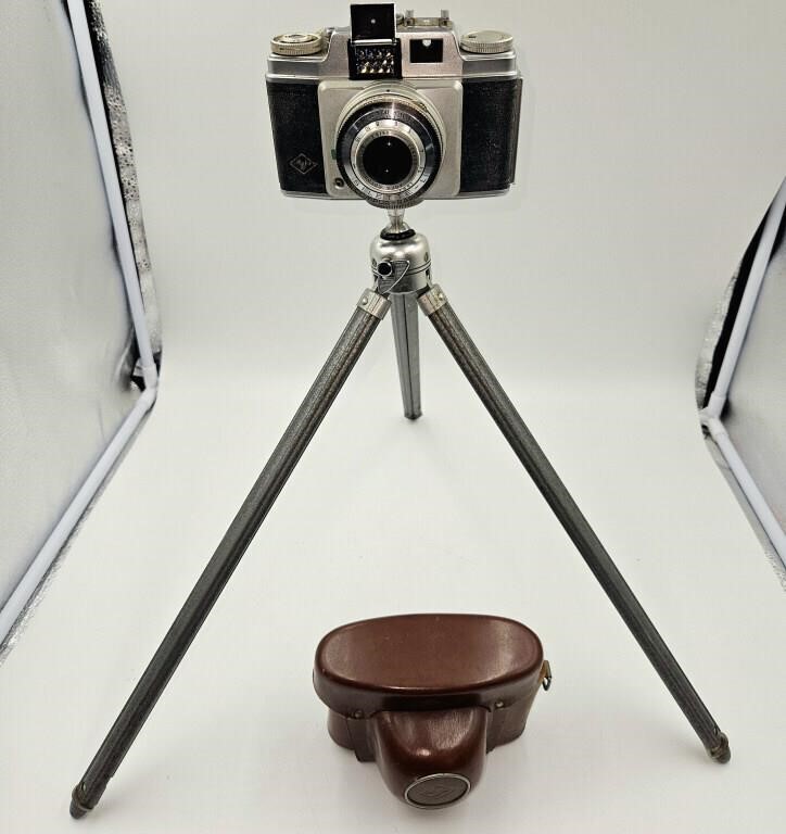 Agfa Camera, Stand and Case Untested