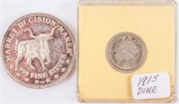 Coin 1 Oz .999 Silver Token & Bonus Silver Dime