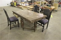 REFRACTORY TABLE WITH (3) CHAIRS, APPROX 38"X60"