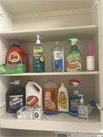 Contents of Left Upper cabinet In Laundry room