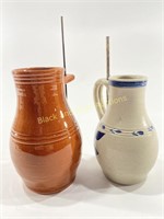 (2) Glazed Pottery Vases: Williamsburg Pottery