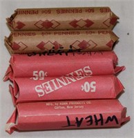 LOT - 5 ROLLS WHEAT CENTS