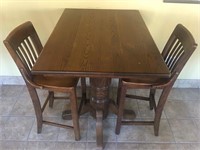 BAR TABLE AND 2 CHAIRS